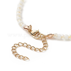 Collana pendente limone in resina con catene di fiori con perline di vetro da donna&nbsp;NJEW-TA00057