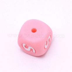 Perline dell'alfabeto in silicone per la realizzazione di braccialetti o collane&nbsp;SIL-TAC001-01B-S