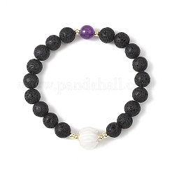 Bracelets extensibles en pierre de lave naturelle&nbsp;BJEW-JB12788