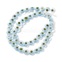 Handmade bösen Blick lampwork flache runde Perle Stränge&nbsp;LAMP-L058-8mm-18