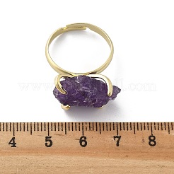 Natürlichen Amethyst Fingerringe&nbsp;RJEW-B122-01G-02
