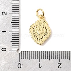 Pendenti in zirconi cubici trasparenti in micro pavè di ottone&nbsp;KK-H267-015G