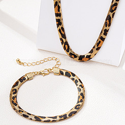 Legierung leopardenmuster schlange kette halsketten & armband sets&nbsp;FS-WGE503A-01