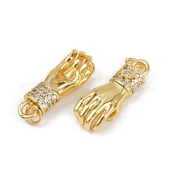 Pendentifs avec zircon cubiques à micro-pavés en laiton&nbsp;KK-C093-01C-G