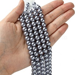 Umweltfreundliche runde Perlenstränge aus gefärbtem Glasperlen&nbsp;X-HY-A002-8mm-RB028