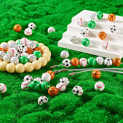 DIY-Schlüsselanhänger-Bausätze aus Sportballholz und Edelstahl 304&nbsp;DIY-TA0010-99