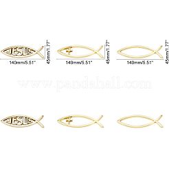 3 adesivo in plastica ABS con croce e pesce in 3 stili&nbsp;FIND-FH0002-89