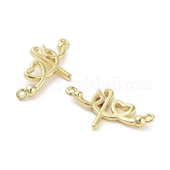 Gestellplattierung Messing Herz Verbindungsstück Charms&nbsp;KK-Z064-30G