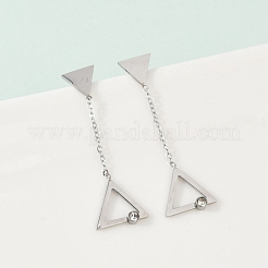 Pendientes de acero inoxidable 304 con rhinestone&nbsp;EJEW-Z089-17P