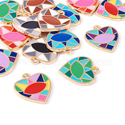 14 pièces 7 couleurs pendentifs en émail d'alliage de placage de rack&nbsp;ENAM-TA0002-53