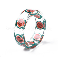 Transparenter Harz-Frucht-Fingerring für Frauen&nbsp;RJEW-T022-030