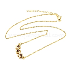 Colliers pendentifs triple étoile en laiton et verre&nbsp;KK-CBAB173-03G-11