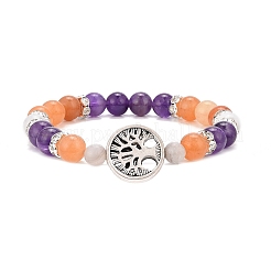 Set di braccialetti elastici con perline in pietre preziose miste naturali e sintetiche da 5 pz&nbsp;BJEW-JB09133