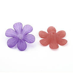 Mischfarbe transparent gefrostetem Acryl Blumen Perlen&nbsp;X-PAF154Y