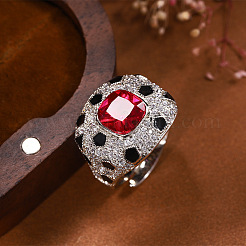 Fingerringe aus Messing mit Mikropavé-Kubikzirkonia für Damen&nbsp;FS-WGAB9AD-01