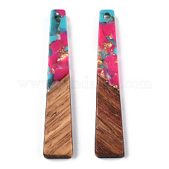 Pendenti in resina trasparente e legno di noce&nbsp;RESI-N039-67C