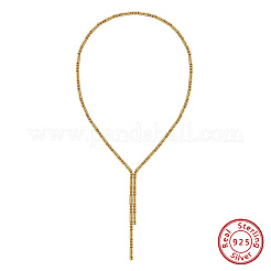 Collana con perline magnetiche a colonna rotonda in argento sterling regolabile da donna&nbsp;NJEW-A048-03G