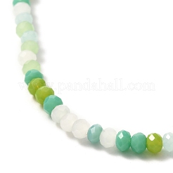 Bracciale elasticizzato con perle di vetro rotonde sfaccettate per ragazze adolescenti&nbsp;BJEW-JB07072-01
