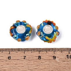 Europäische Glasperlen (3D-Lampenarbeit & Messingkern)&nbsp;LAMP-Q042-01A