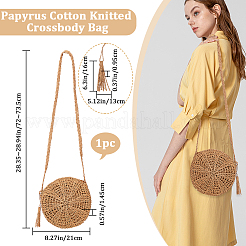 1 sac à bandoulière tricoté en coton papyrus&nbsp;AJEW-BBC0002-27A