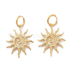 Pendientes de aro de sol de acero inoxidable 304&nbsp;EJEW-M073-01G