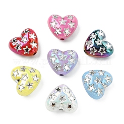 20 pièce de perles acryliques irisées plaquées UV&nbsp;OACR-YW0003-96