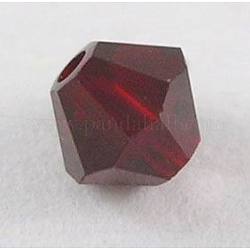 Austrian Crystal Beads, 5301 5mm, Bicone, Siam, Size: about 5mm long, 5mm wide, Hole: 1mm
