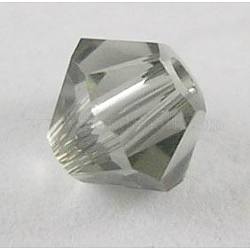 Austrian Crystal Beads, 5301 5mm, Bicone, Black Diamond, Size: about 5mm long, 5mm wide, Hole: 1mm
