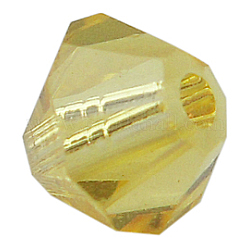 Austrian Crystal Beads, 5301_Bicone, 226_Light Topaz, 8x8mm, Hole: 1mm