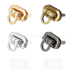 Ganci twist lock per borse in lega di zinco, borse girare blocco,  cadmio& piombo libero, ovale, colore misto, 21.5x30x29.5mm, 4 colori, 2sets / colore, 8sets