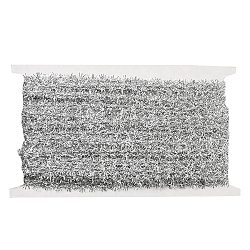 Bordure en dentelle de polyester, guirlande suspendue clinquant brillant, pour rideau, décoration textile pour la maison, couleur d'argent, 1/2 pouce (12 mm)