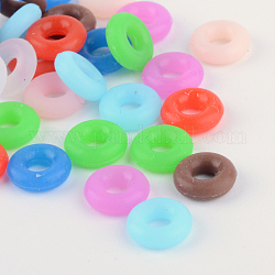 Gummi-O-Ringe, Donut Abstandsperlen, passen europäische Clip-Stopperperlen, Mischfarbe, 2 mm