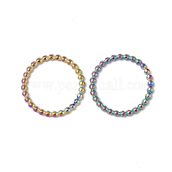 Chapado de iones (ip) 304 anillo de enlace de acero inoxidable, anillo de cuentas redondas, color del arco iris, 12.5x1mm, diámetro interior: 10 mm