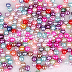 Perles en plastique ABS, perle d'imitation, sans trou, ronde, couleur mixte, 6 mm; environ 5000 PCs / sac