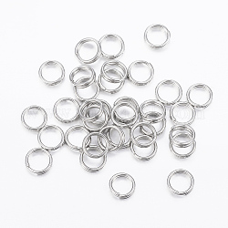 304 anelli portachiavi in ​​acciaio inox, doppi anelli anelli di salto anelli di salto, colore acciaio inossidabile, 5x1mm, circa  4mm diametro interno