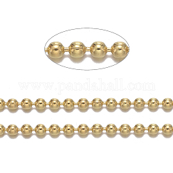 Cadenas de bolas de latón, Plateado de larga duración, soldada, con carrete, Sin cadmio y níque y plomo, dorado, 1.5mm, aproximadamente 32.8 pie (10 m) / rollo