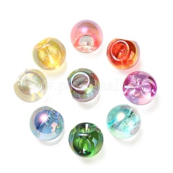 Placage uv perles acryliques irisées arc-en-ciel, ronde, couleur mixte, 16.5x16.5mm, Trou: 3.5mm