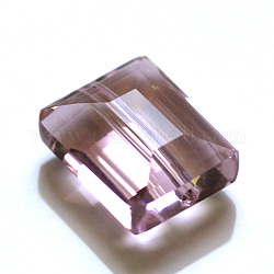 Perles d'imitation cristal autrichien, grade AAA, facette, rectangle, rose, 6x8x4mm, Trou: 0.7~0.9mm