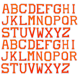 Gorgecraft 52 Stück Eisen auf Brief Patches, Az Alphabet Applique Patches mit gebügelten selbstklebenden dekorativen Patches für Kleidung Hüte Schuhe Hemden Taschen, orange