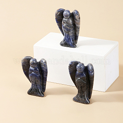Natürliche Sodalith Display Dekorationen, Engel-Dekor-Heilsteine, Energie-Reiki-Geschenke für Frauen und Männer, Engel, 50x35x17 mm