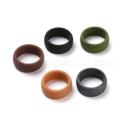Anelli di dito in silicone, texture, colore misto, misura degli stati uniti 8 1/2 (18.5mm), 5pcs/scatola