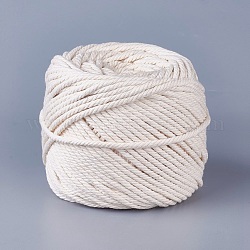 Baumwollgarn / Baumwollschnur für die Schmuckherstellung, weiß, 4 mm, ca. 200 m / Rolle