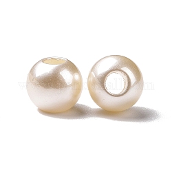 Perline di plastica abs, tondo, bianco, 10x8.5mm, Foro: 4 mm