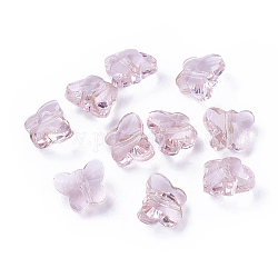 Perles en verre transparentes, facette, papillon, Prune, 8x10x5.5mm, Trou: 1mm