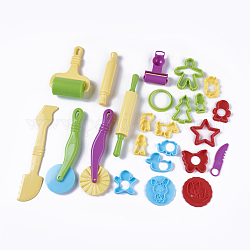 Outils de pâte à modeler en plastique mélangés, coupe-pâte d'argile, les moules, outils de modélisation, jouets en argile à modeler pour enfants, couleur aléatoire simple ou couleur mélangée aléatoire, 24 pièces / kit