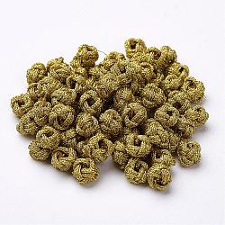 Polyestergewebe beads, leichtes Khaki, 6x5 mm, Bohrung: 3 mm, ca. 200 Stk. / Beutel