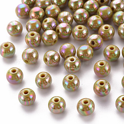 Opake Legierung Perlen, ab Farbe plattiert, Runde, dunkel Goldrute, 8x7 mm, Bohrung: 2 mm, ca. 1745 Stk. / 500 g