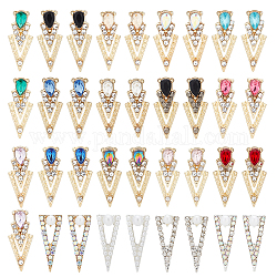 OLYCRAFT 36Pcs 18 Style Nail Charms with Drop Arrows Nail Art Charms Hollow Triangle Nail Charms Alloy Rhinestones Cabochons Nail Art Decoration Accessories for Nail Decorations DIY Crafts