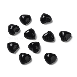 Cabochons en onyx noir naturel, cœur, teints et chauffée, 5x5x2.5mm