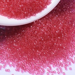 MIYUKI Delica Beads, Cylinder, Japanese Seed Beads, 11/0, (DB1308) Dyed Transparent Bubble Gum Pink, 1.3x1.6mm, Hole: 0.8mm, about 2000pcs/10g